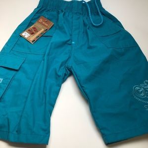 Turquoise swimming trunks